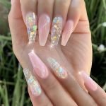 holographic piece clear acrylics