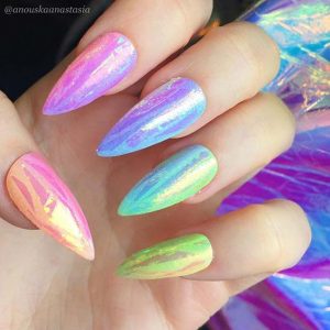 iridescent flake rainbow colors