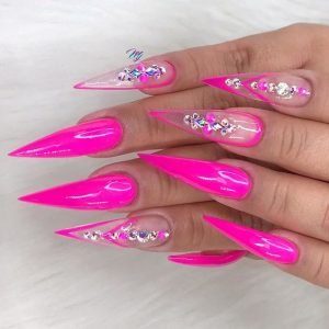neon pink outline clear