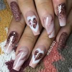 marble glitter heart
