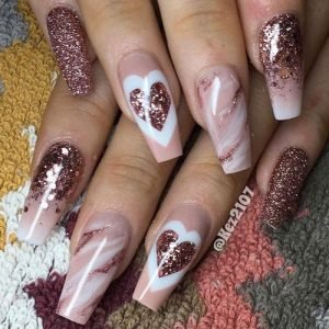 rose gold marble heart