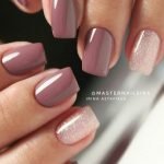 mauve nude glitter dip