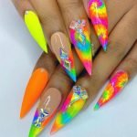neon tie dye rhinestone
