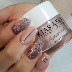 dip powder metallic nude