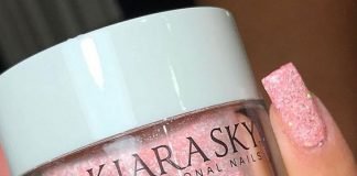 dip powder pink glitter color