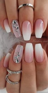 glitter accent french ombre