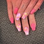 pink tie dye nails