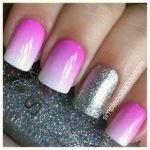 pink white ombre glitter accent