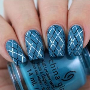 blue plaid stamp