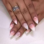 pointed pink white ombre