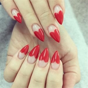 french red heart mani