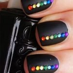 rhinestone rainbow black