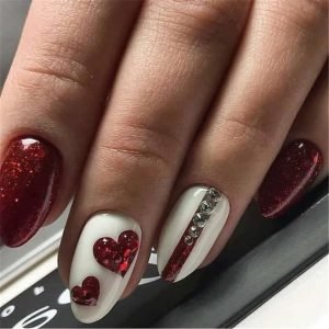 red embellished hearts