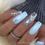 silver rhinestone blue acrylic