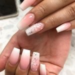 snowflake pink white ombre