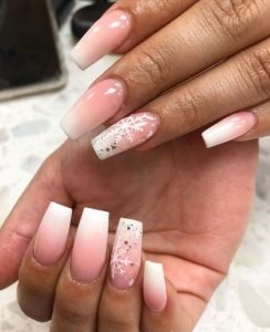 winter inspired ombre pink white