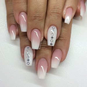 silver embellish ombre tips