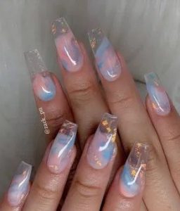 pink blue base clear tips