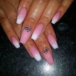 white pink ombre with rhinestone accent