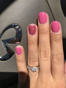 shellac pink glitter