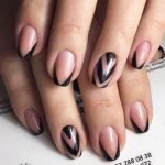 black chevron gel tips