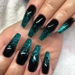 black teal glitter acrylic