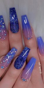 shades of blue glitter acrylic