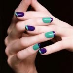 blue teal french gel
