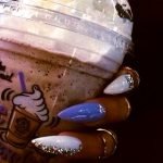 blue white jewel nails