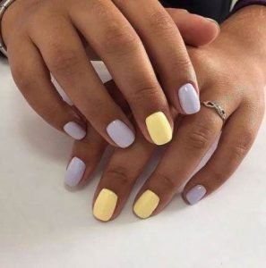 shellac yellow blue