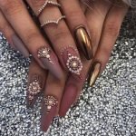 chrome matte jewel nails