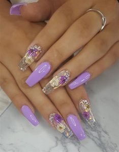floral clear lavender