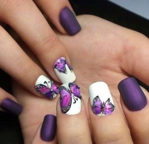 purple matte butterflies