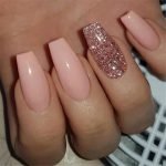 glitter accent nude pink