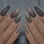 glitter ombre striped nails