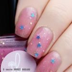 holographic star glitter clear pink