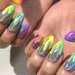 iridescent neon drip