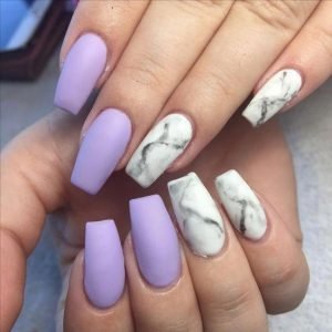 white marble lavender matte