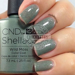 shellac shimmering moss green