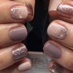 nude monochrome glitter shellac
