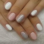 nude white glitter shellac