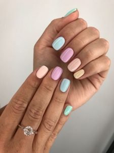 shellac rainbow pastels
