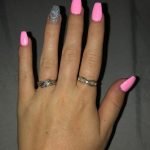 pink glitter accent acrylics