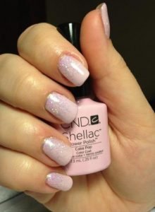 shellac pink glitter ombre