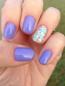 shellac bright lavender glitter iridescent