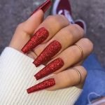 red glitter acrylics