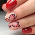 red matte nude butterfly