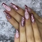 rose gold acrylic glitter