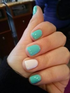 shellac turquoise white