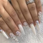 white clear jewel acrylics